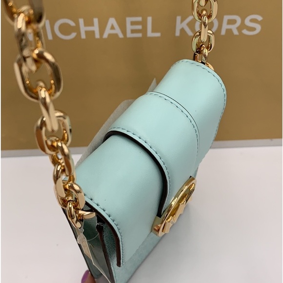 NWT MICHAEL KORS CARMEN SMALL NORTH SOUTH XBODY BAG FAIR AQUA COLOR - Picture 4 of 16